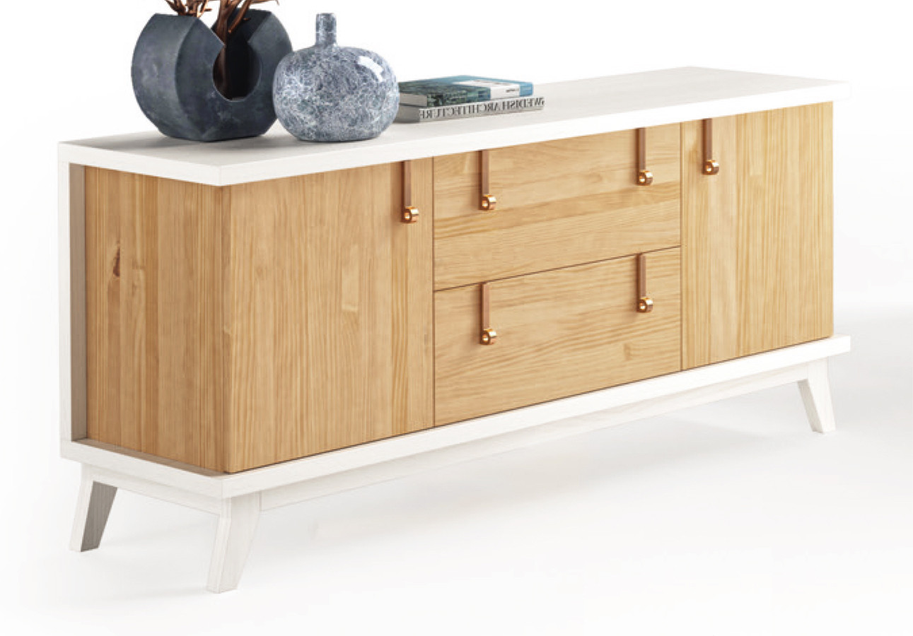 APARADOR ESTILO NÓRDICO CON PATAS MADERA DE PINO NATURAL