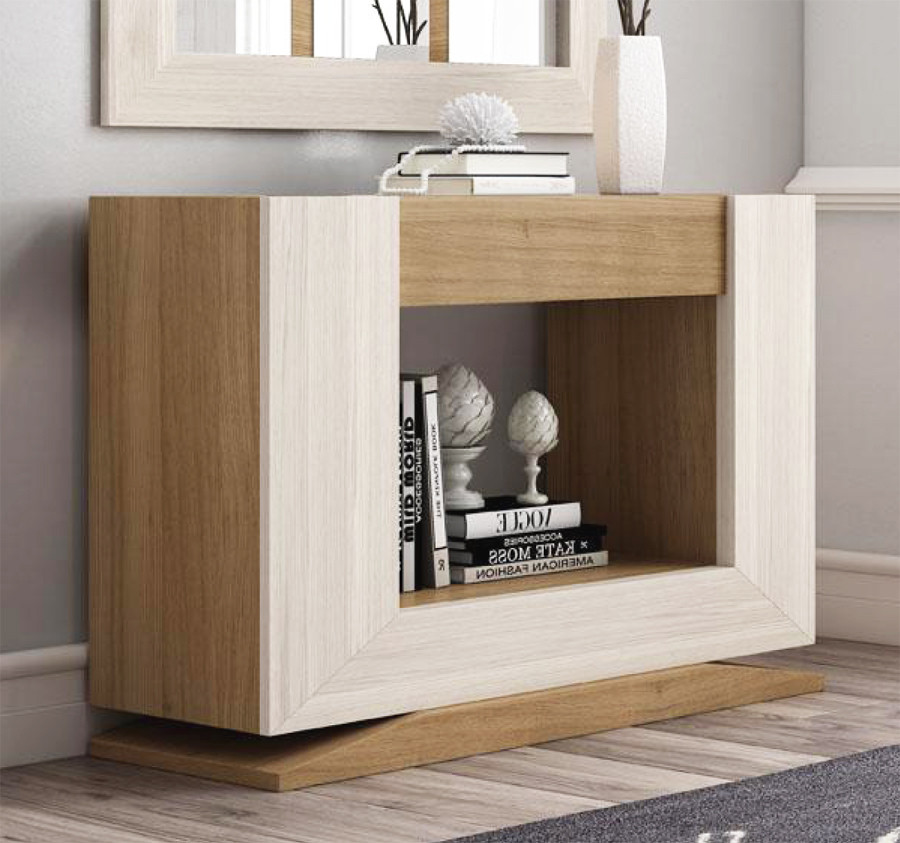 ▷ MUEBLE PARA RECIBIDOR con espejo y panelado de madera