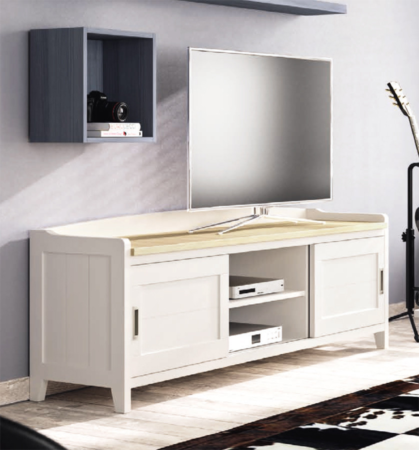 MUEBLE DE TV PUERTAS CORREDERAS Y HUECO CENTRAL CON BALDA