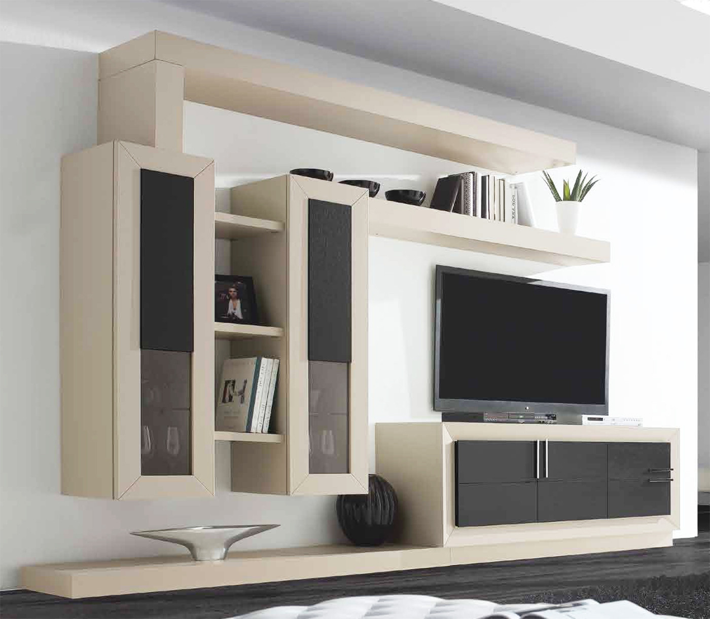 COMPOSICIÓN MUEBLES SALÓN CON MÓDULO TELEVISIÓN - ROBLE