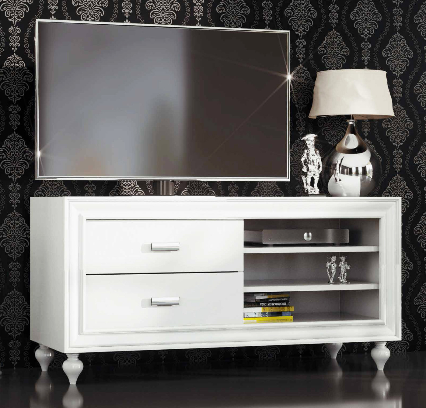 MUEBLE DE TELEVISIÓN PATAS MADERA - PINO