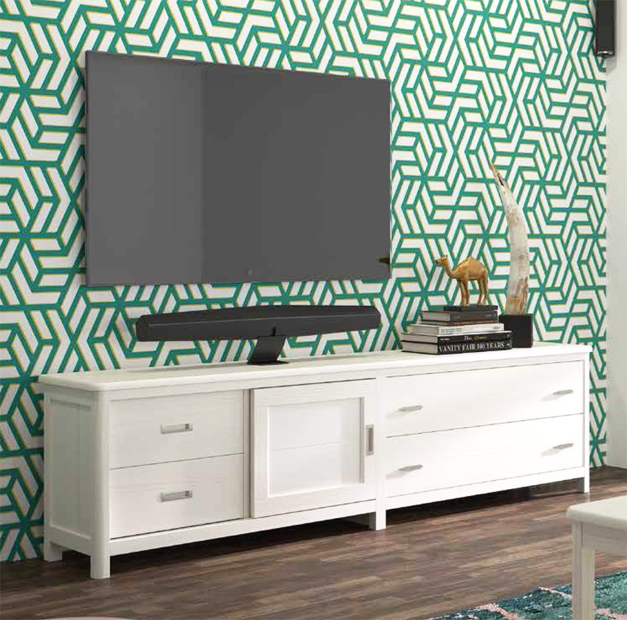 MESA DE TV DE GRAN CAPACIDAD FABRICADA EN MADERA SOSTENIBLE