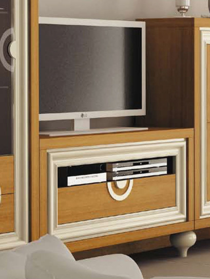 MESA DE TELEVISIÓN CON CAJÓN Y HUECO MADERA