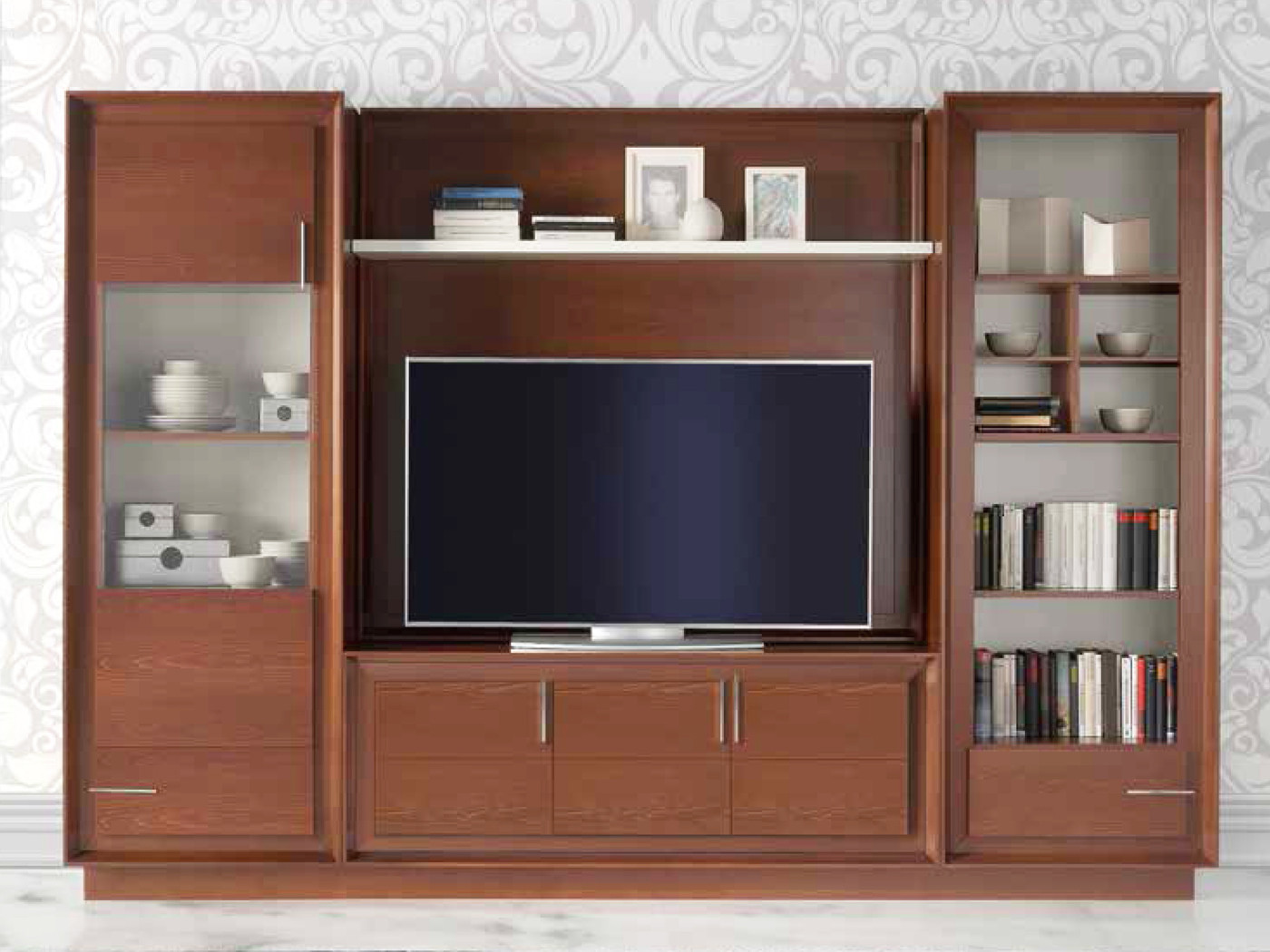 COMPOSICIÓN MUEBLES MODERNOS SALÓN COMEDOR MADERA - DM