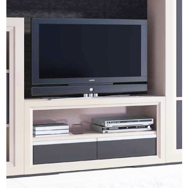 MUEBLE TELEVISIÓN CON 2 CAJONES Y HUECO - PINO
