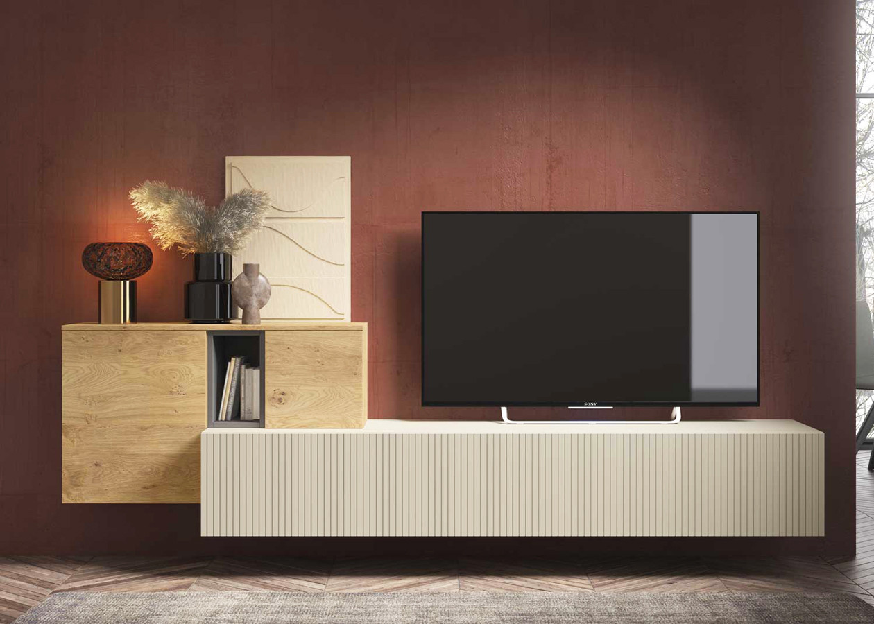 ▷ MOBILIARIO DE DISEÑO SALÓN MUEBLE TV SUSPENDIDO