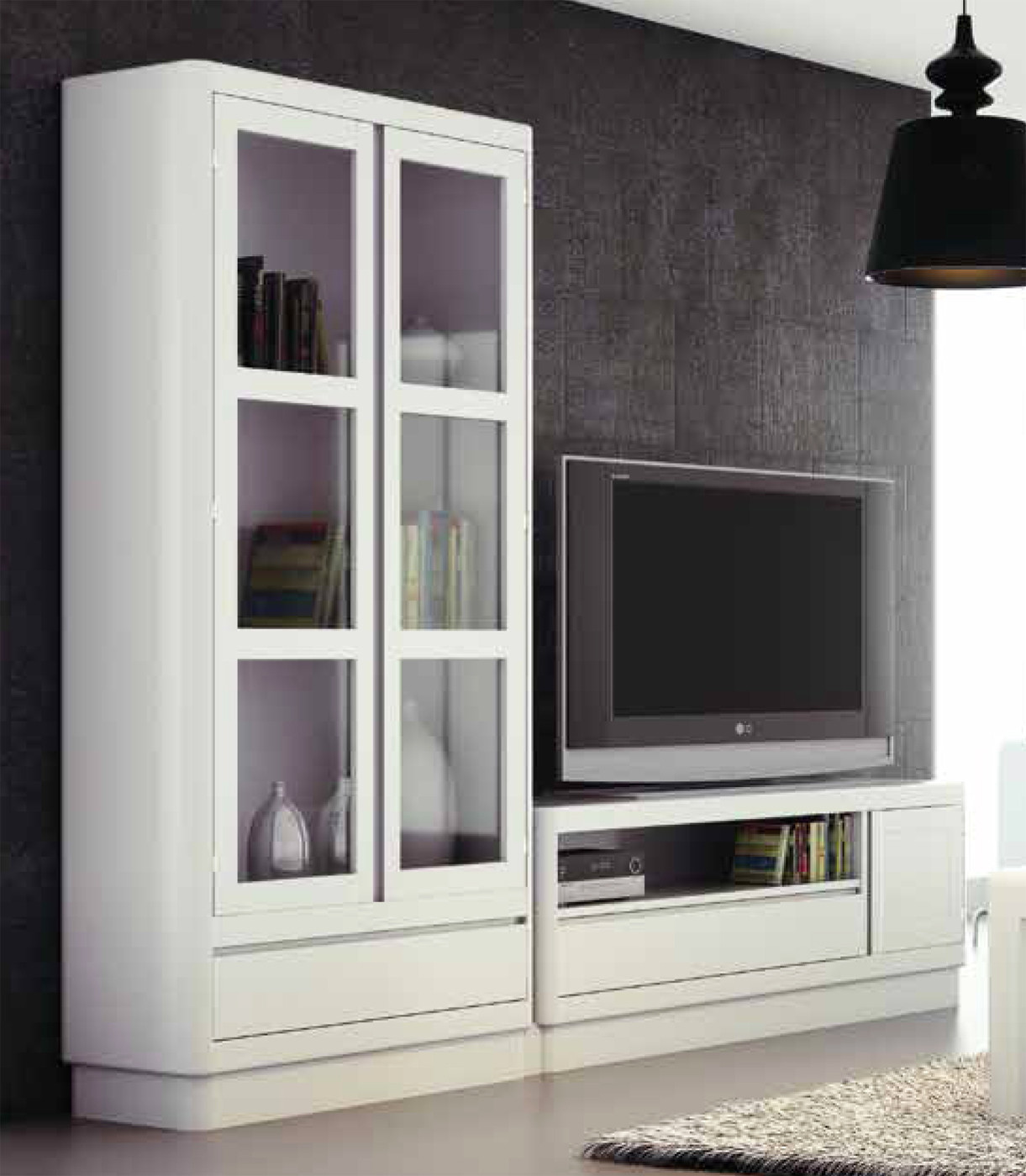 Mueble de tv de madera de pino blanco