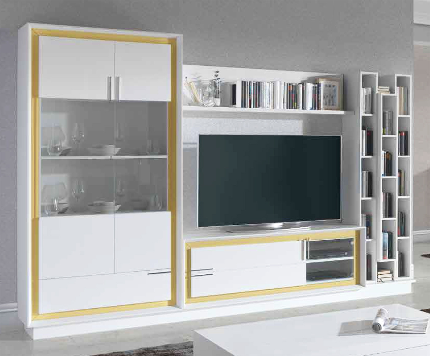 Salón por módulos. 350x162cm. Mueble TV y librería - Artikalia