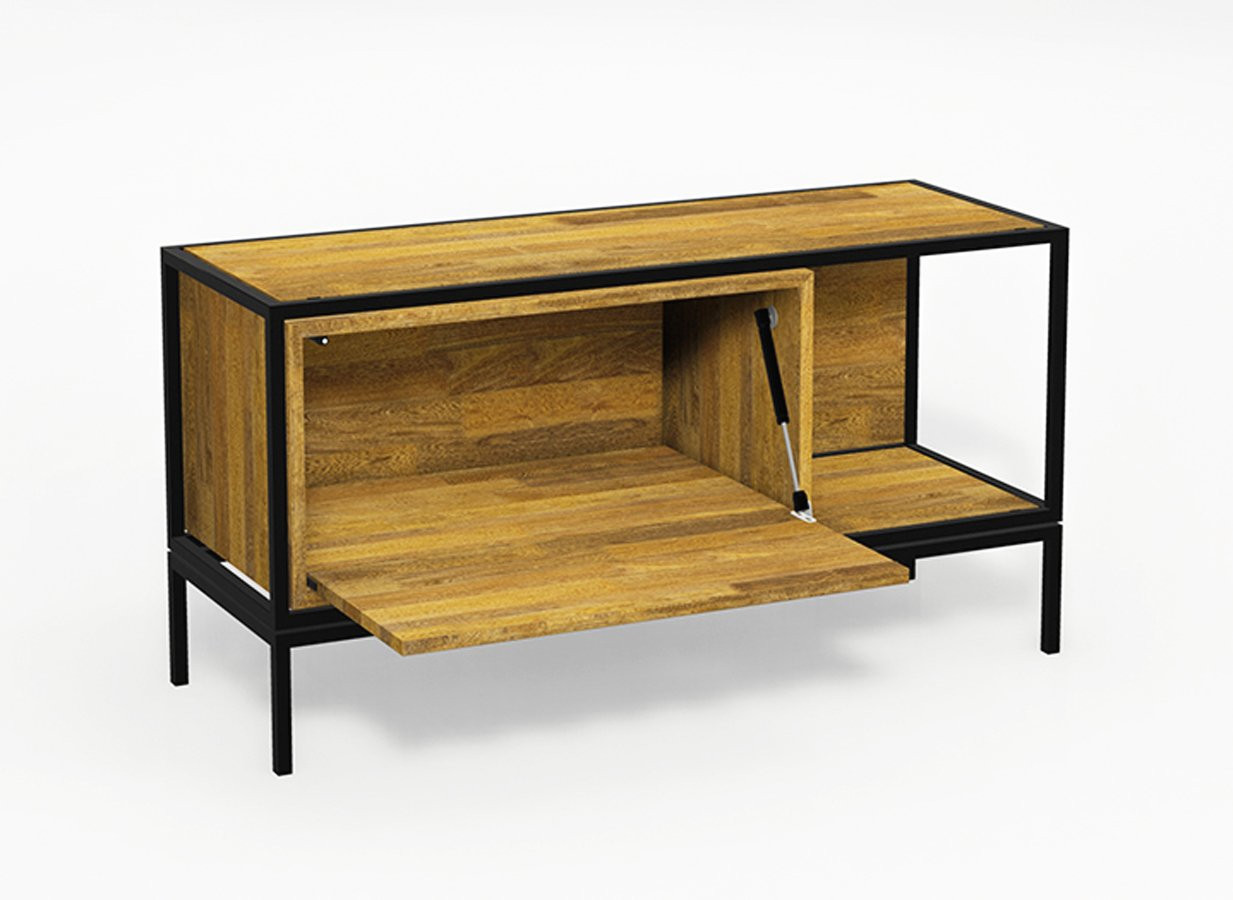MUEBLE TV CON PUERTA ABATIBLE DISEÑO NÓRDICO INDUSTRIAL MODERNO