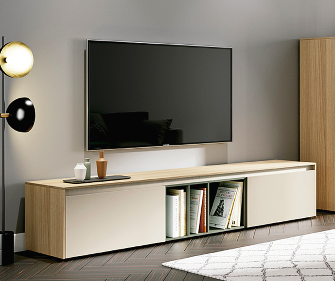 ▷ MUEBLE DE TV SALÓN DE DISEÑO madera chapa roble