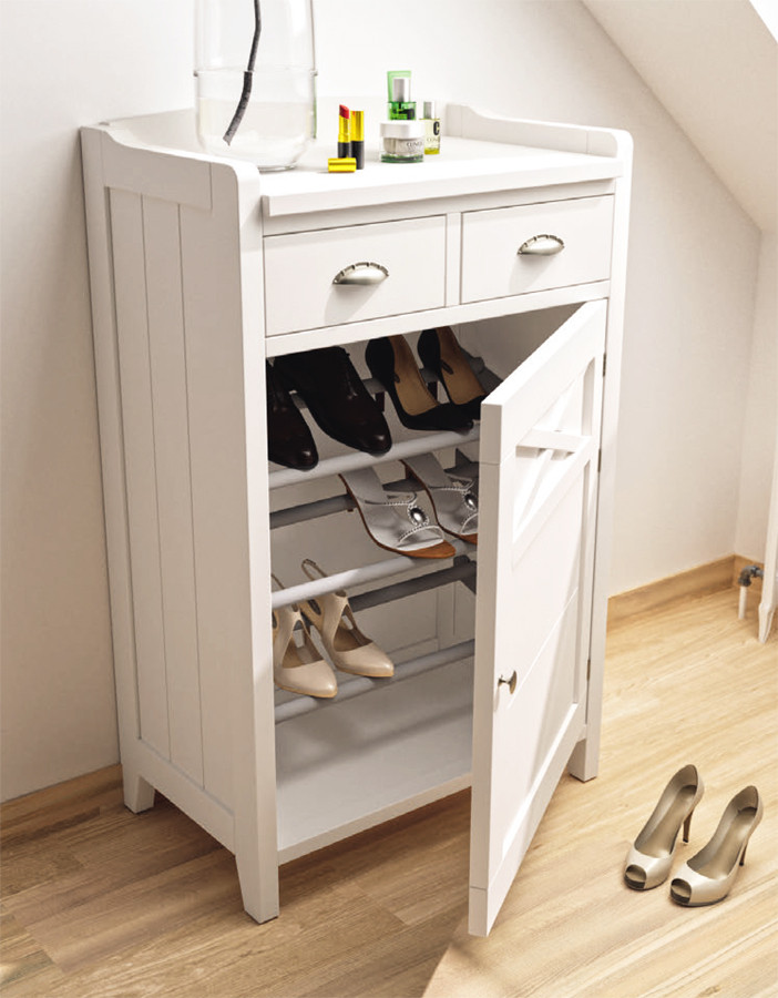 ▷ MUEBLE ZAPATERO CON CAJONES Y PUERTA MADERA