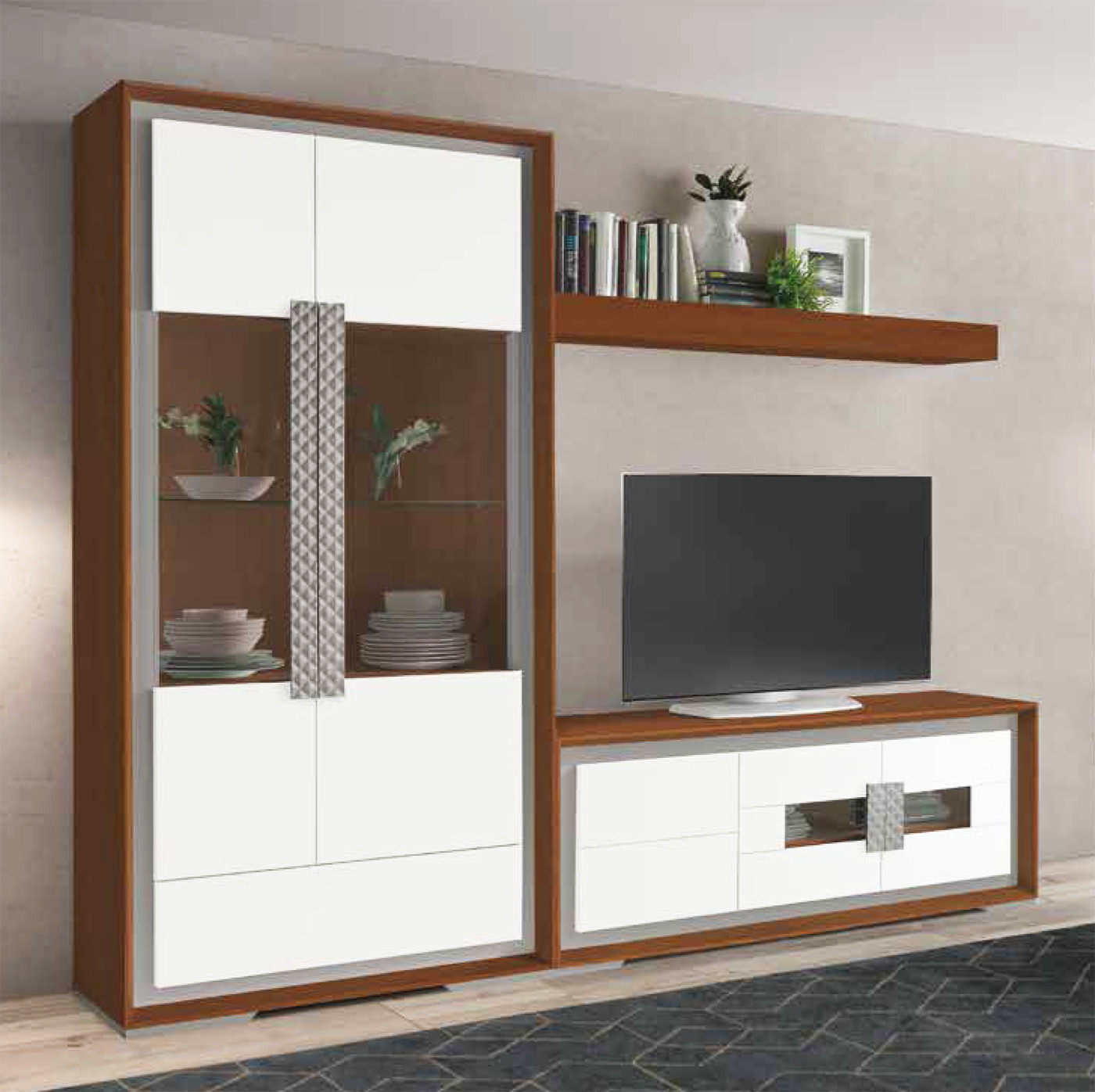 Mueble TV bajo para salón en madera de diseño sostenible