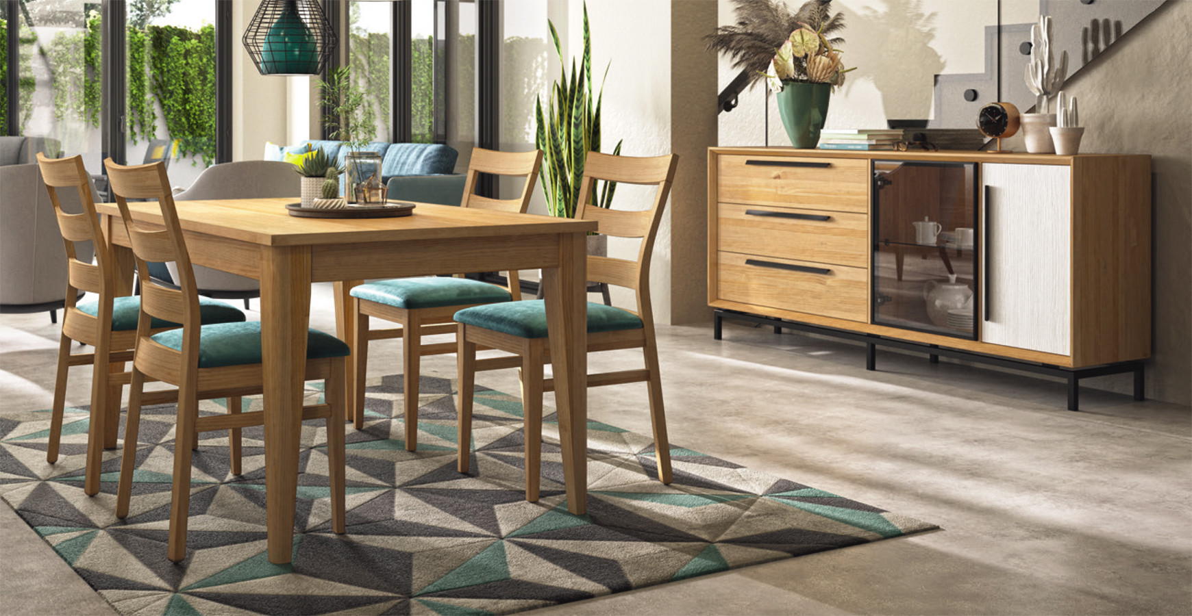 COLECCIÓN DE MUEBLES PARA COMEDOR ESTILO NÓRDICO MADERA SOSTENIBLE