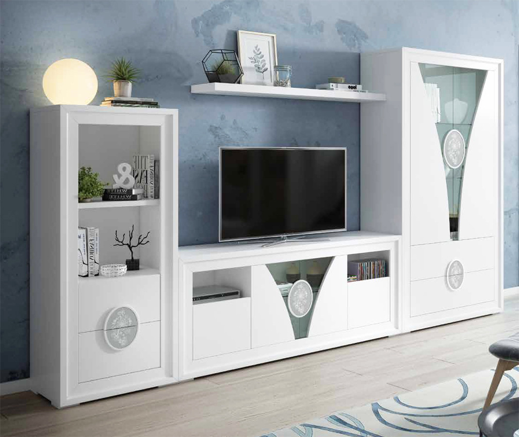 MUEBLES PARA SALÓN COMEDOR CON VITRINA