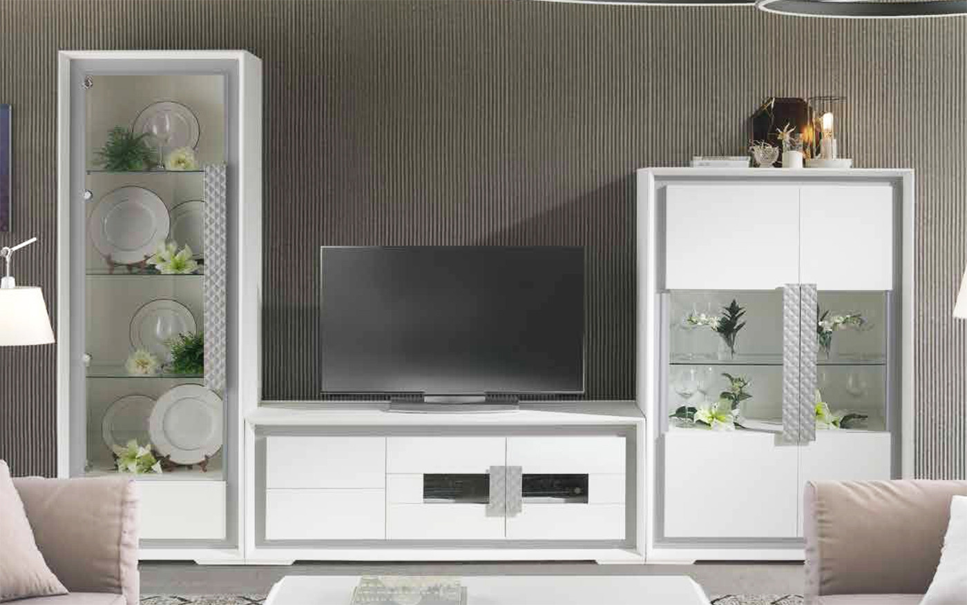 COMPOSICIÓN DE MUEBLES DE SALÓN CON VAJILLERO Y MUEBLE TV - DM