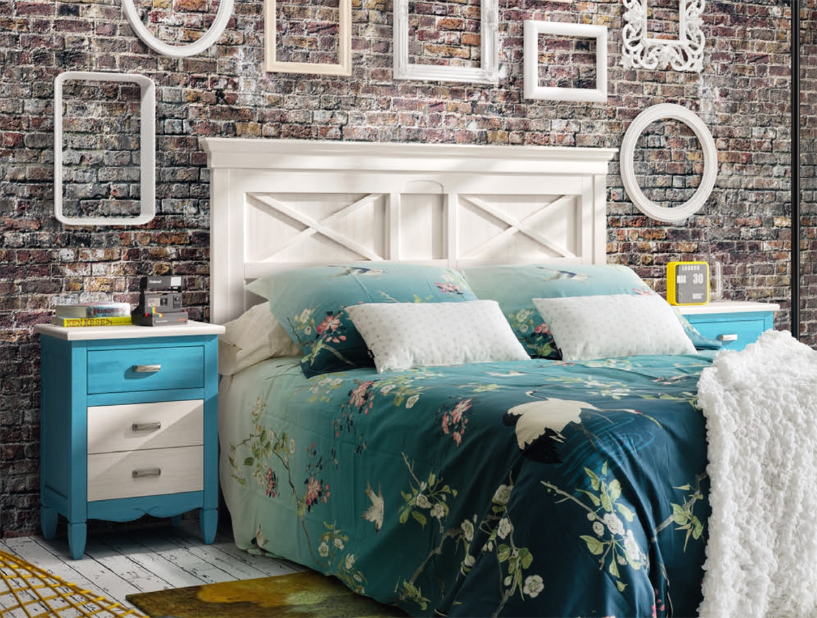 MUEBLES DORMITORIO CON CABECERO CON CRUCETA