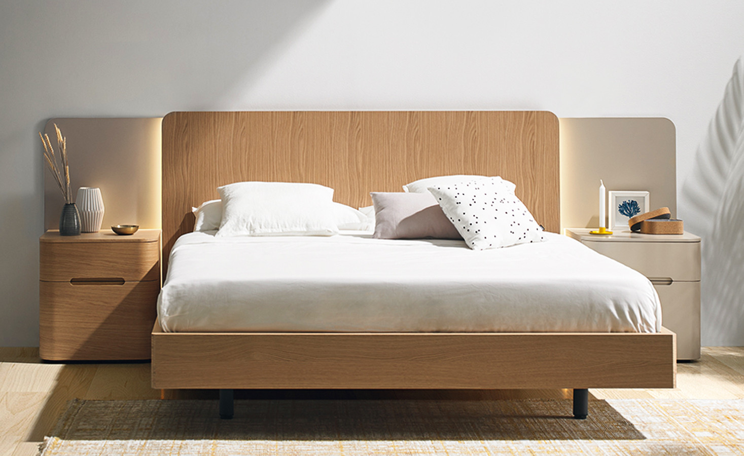 MUEBLES DORMITORIO DISEÑO MODERNO CABECERO CORRIDO Y BAÑERA - DM