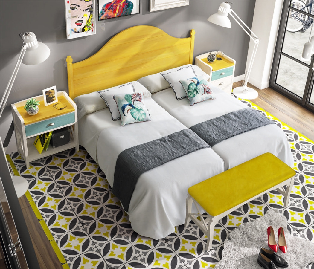 DORMITORIO CON MUEBLES DE ESTILO COLONIAL PROVENZAL