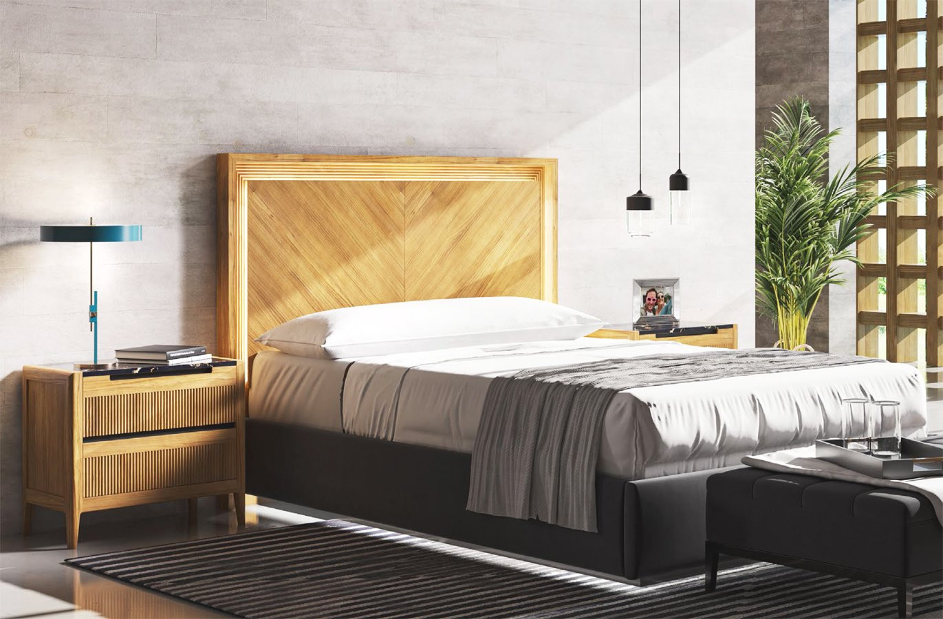 MUEBLES DE DORMITORIO ESTILO MODERNO Y CON ILUMINACIÓN LED