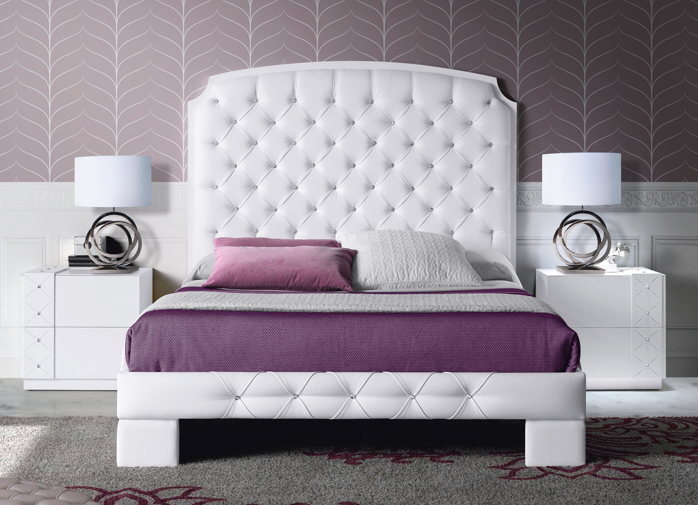 DORMITORIO CLÁSICO CON CAMA TAPIZADA CAPITONÉ - DM
