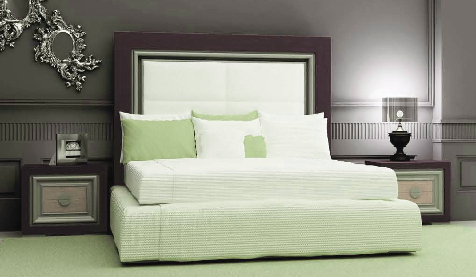 MOBILIARIO DE DORMITORIO CABECERO RECTO TAPIZADO - PINO