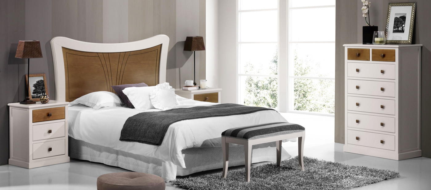 DORMITORIO CON MUEBLES CLÁSICOS MADERA - HAYA