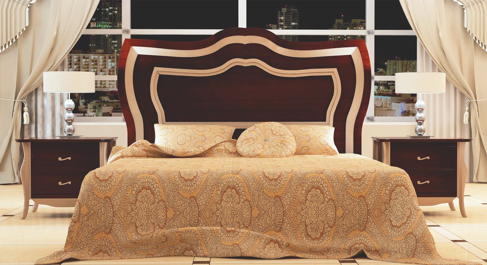 MUEBLES DE DORMITORIO DE MATRIMONIO CLÁSICO MADERA - PINO