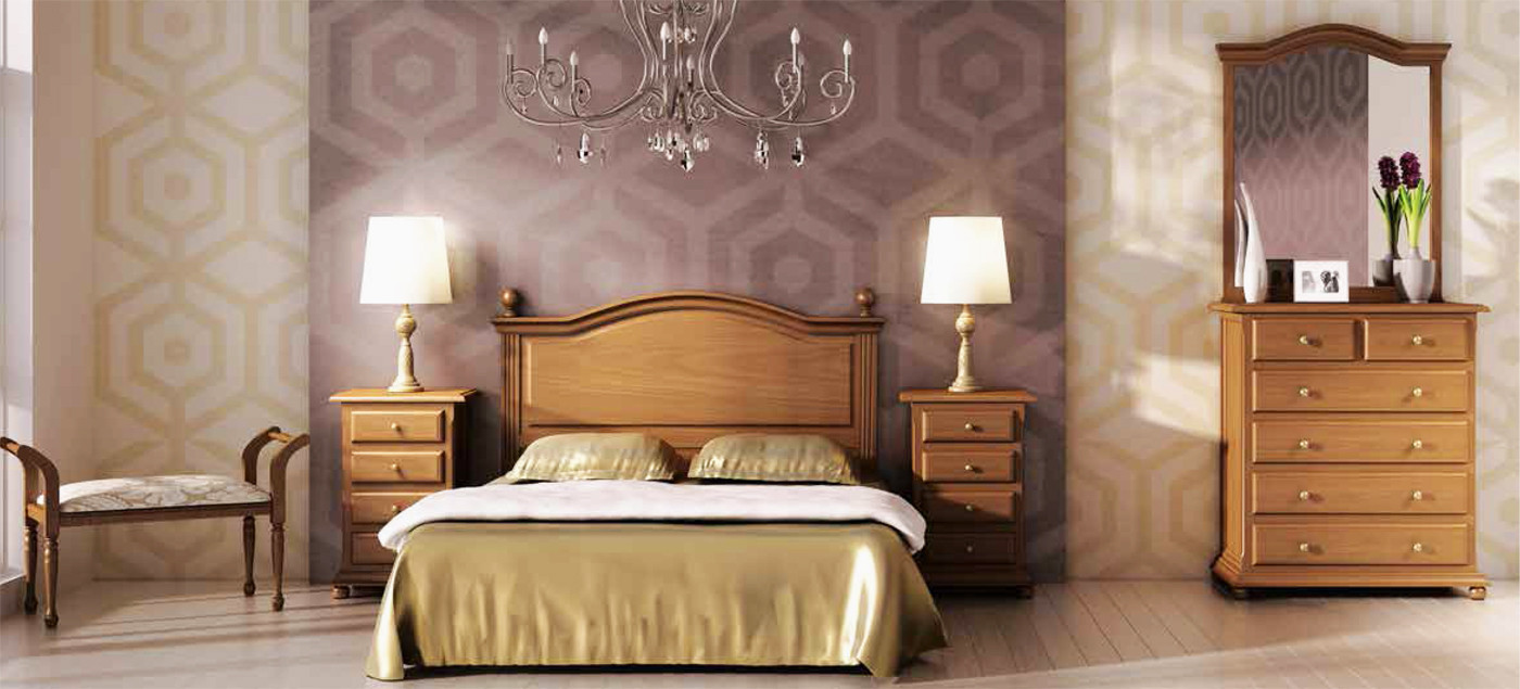 MUEBLES DORMITORIO PROVENZAL MADERA - PINO