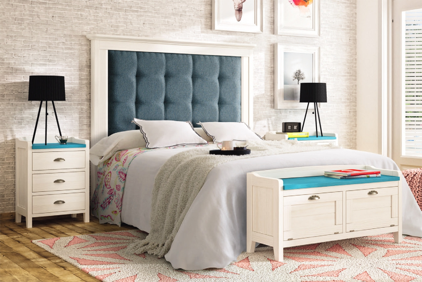 doble Juntar Explícitamente ▷ DORMITORIO DE MATRIMONIO CON MUEBLES de madera de calidad
