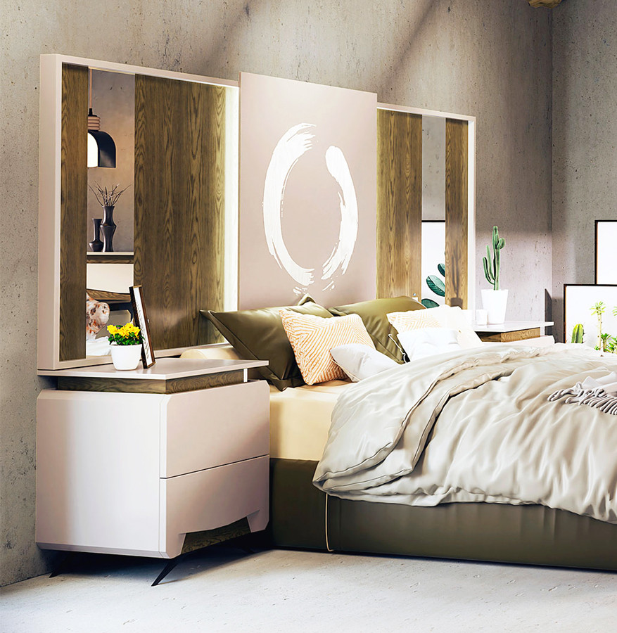 CONJUNTO DE MUEBLES DE DISEÑO PARA DORMITORIO DE MATRIMONIO - DM