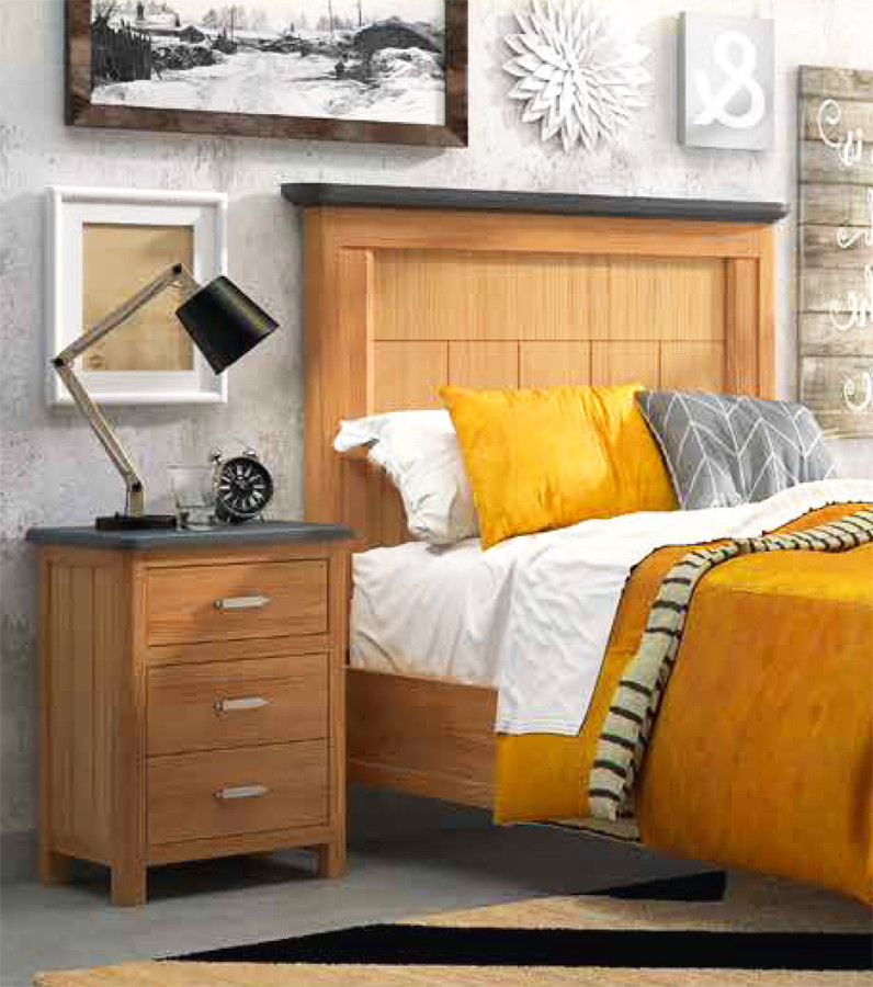 MUEBLES DE DORMITORIO JUVENIL CON CABECERO Y MESILLA DE NOCHE