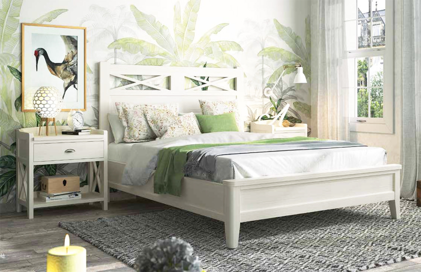 MUEBLES DE DORMITORIO CABECERO CON ASPAS MADERA SOSTENIBLE