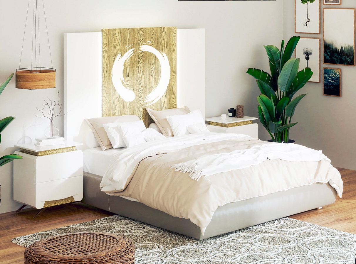 MUEBLES DORMITORIO CABECERO CALADO CON DETALLE MINIMALISTA - DM