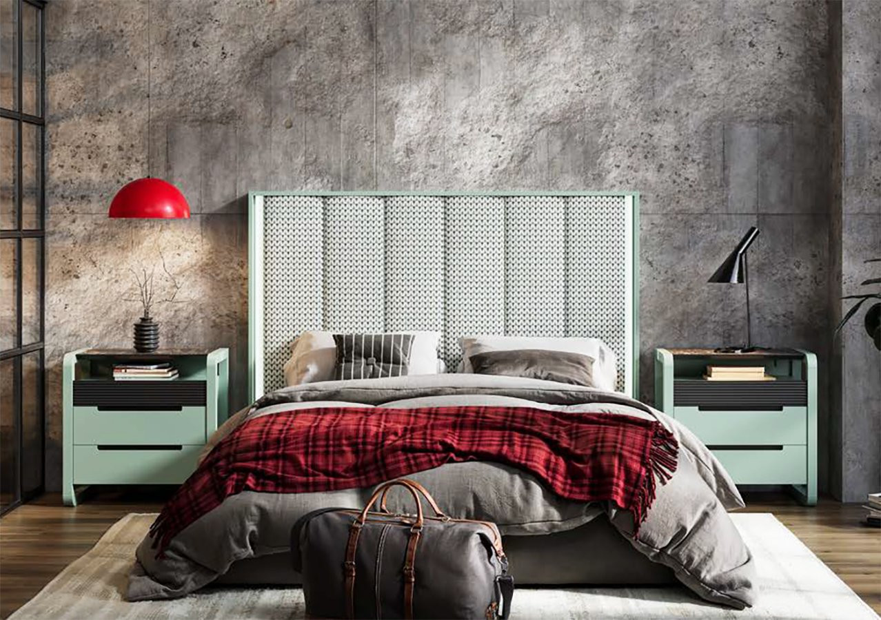 DORMITORIO CONTEMPORÁNEO MODULAR CON CABECERO TAPIZADO