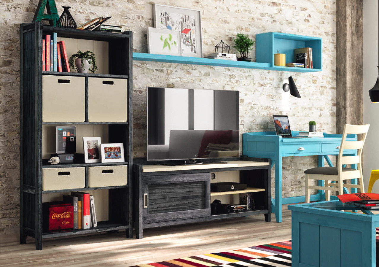 MUEBLES DE SALÓN CON ESCRITORIO INTEGRADO PARA TELETRABAJO
