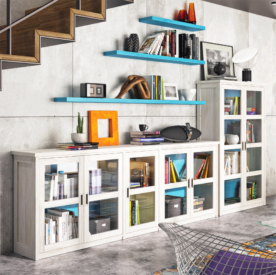 Mueble Libreria Con Puertas