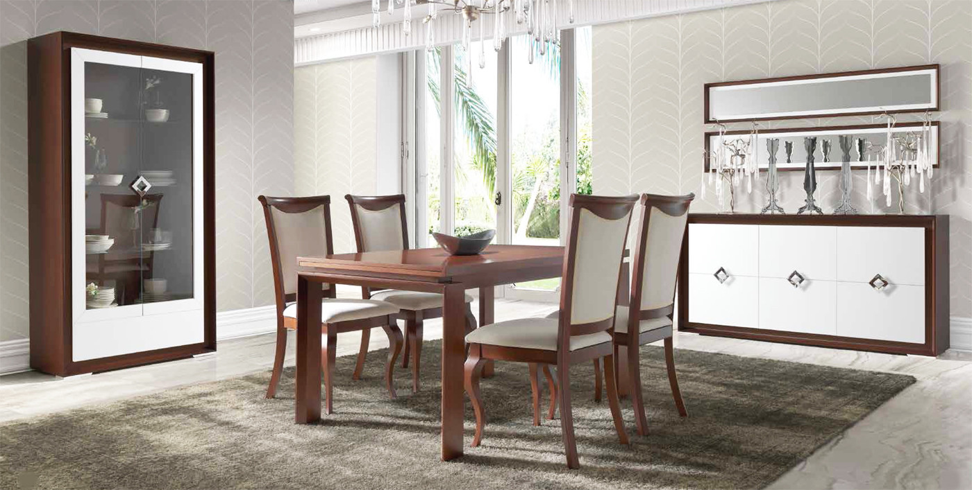 COLECCIÓN DE MUEBLES PARA SALÓN CON MESA EXTENSIBLE MADERA - DM
