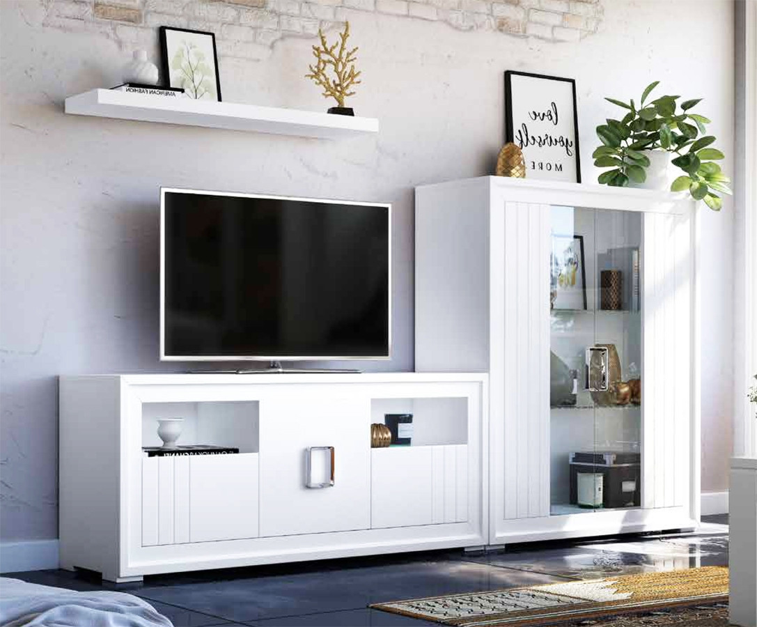 COMPOSICIÓN DE MUEBLES DE SALÓN CON VAJILLERO