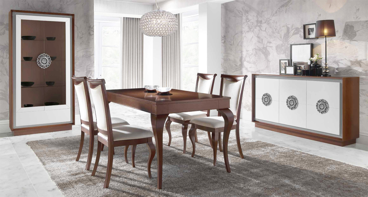 MOBILIARIO DE SALÓN COMEDOR ESTILO CLÁSICO MADERA - DM