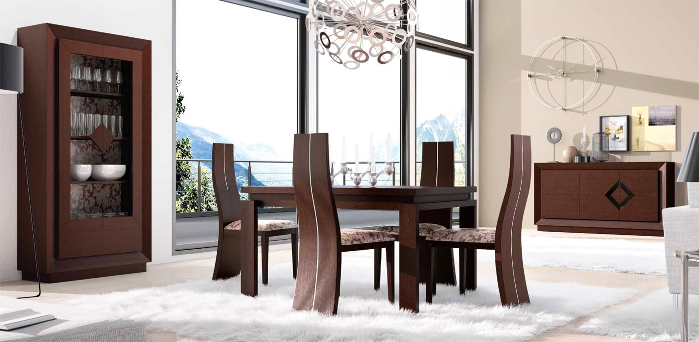 CONJUNTO DE MUEBLES PARA SALÓN CON MESA EXTENSIBLE - ROBLE