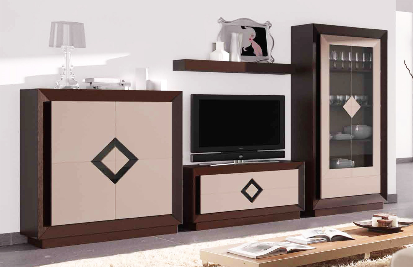 COMPOSICIÓN DE MUEBLES PARA SALÓN EN MADERA - ROBLE