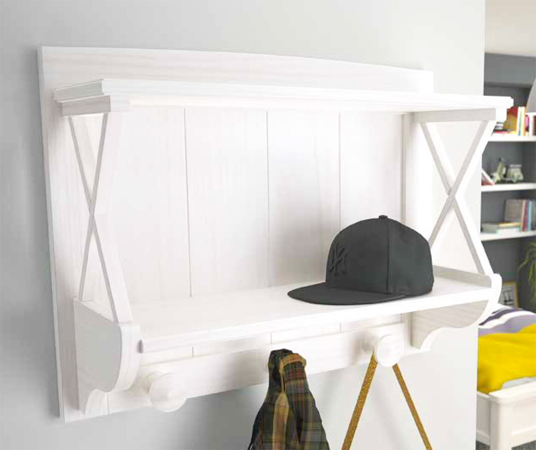 PERCHERO DE MADERA NATURAL PARA COLGAR EN PARED EN LA ENTRADA