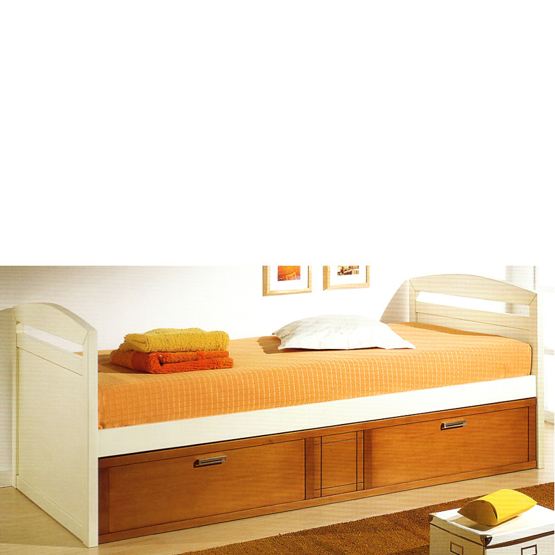 CAMA NIDO CON 2 CAMAS DORMITORIO JUVENIL MADERA - HAYA