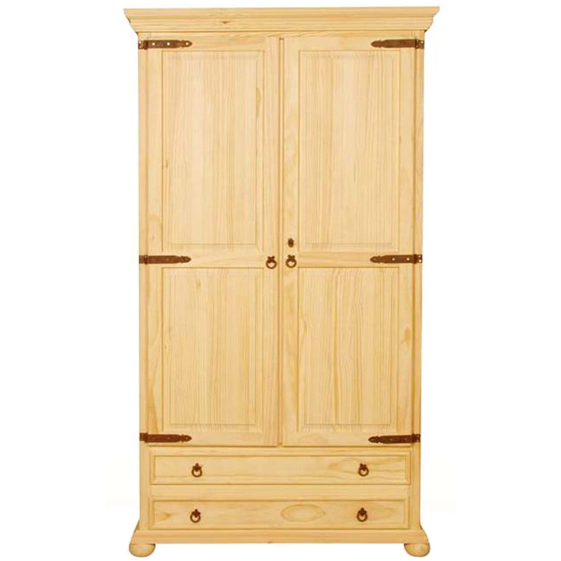 GUARDARROPA CON PUERTAS Y CAJONES MADERA - PINO