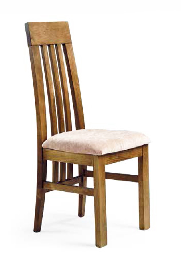 SILLA ELEGANTE RESPALDO MADERA PARA SALÓN COMEDOR MODERNO - PINO