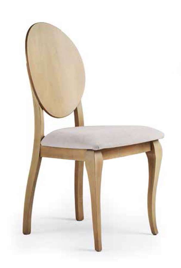 SILLA DE COMEDOR MODERNA CON RESPALDO OVALADO MADERA - HAYA