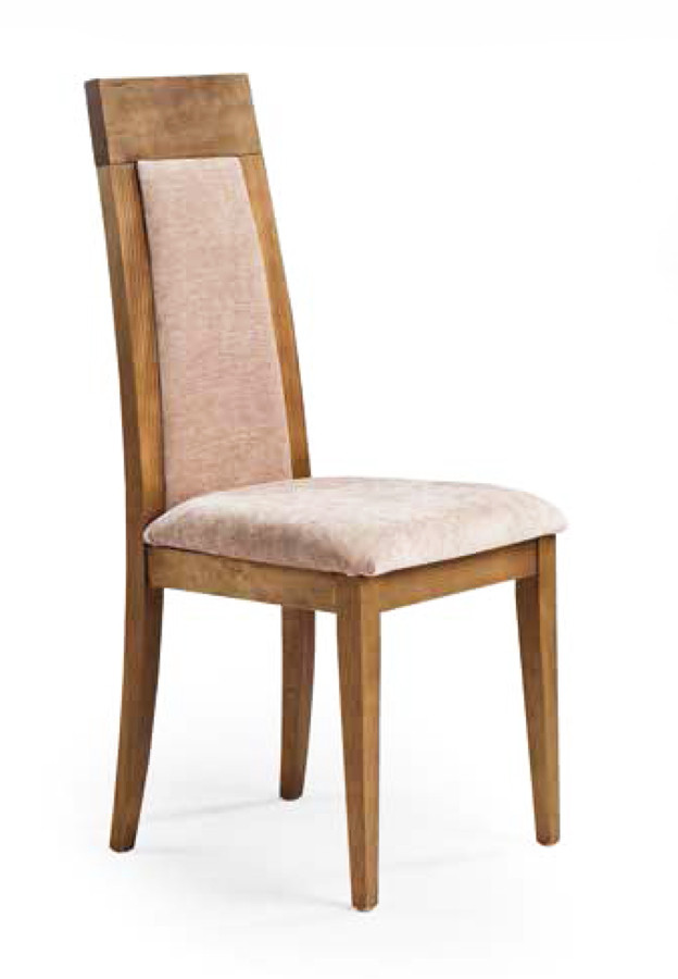 SILLA DE COMEDOR MODERNO CON ASIENTO Y RESPALDO TAPIZADO - PINO