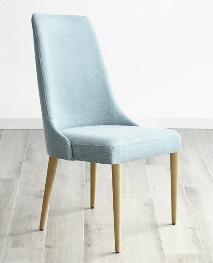 SILLA ESTILO NÓRDICO TAPIZADA Y CON PATA CÓNICA EN MADERA - HAYA