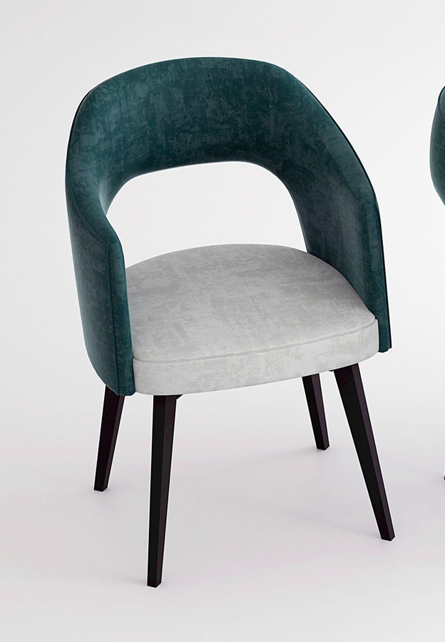 SILLA MODERNA ASIENTO Y RESPALDO TAPIZADO Y CON SISTEMA GIRATORIO