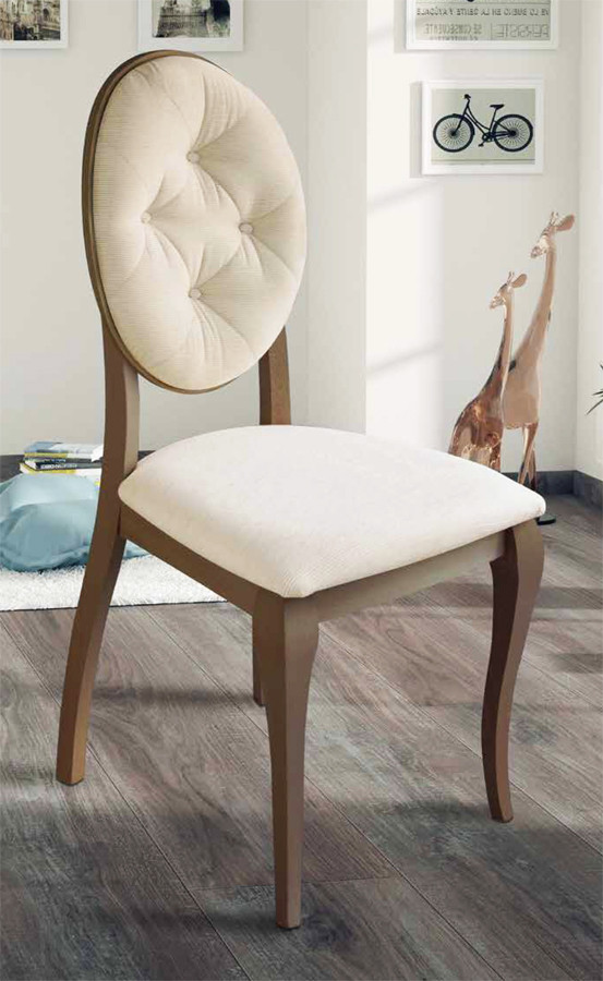 Silla de comedor de madera y asiento tapizado Estela – Mueblestudio